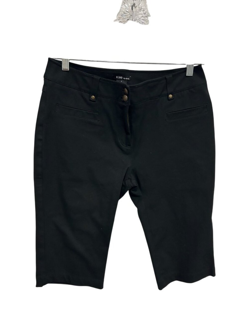 E39 By Eric Black Bermuda Shorts Mid-Rise Size 10 Cotton Blend Casual Classic